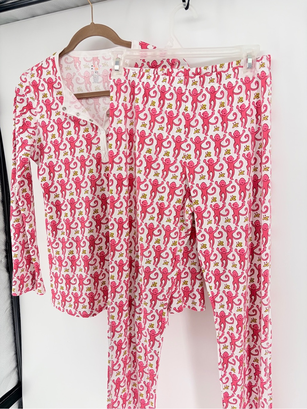 Roller Rabbit Monkey Pajamas Two-Piece Henley Top- XS - NWOT - Pima Cotton - Picture 5 of 10